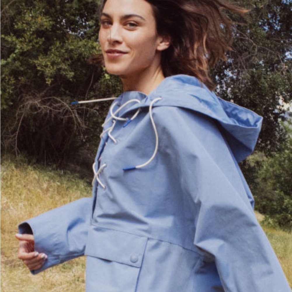 Barbour by Alexa Chung rain jacket / anorak light blue size 8